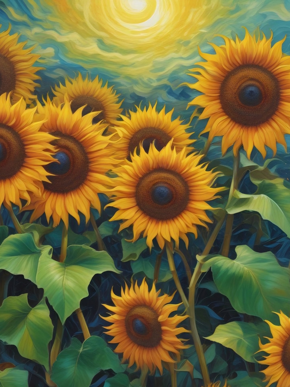 Golden Sunflower Canvas Art Print - Vibrant Yellow Sunflowers